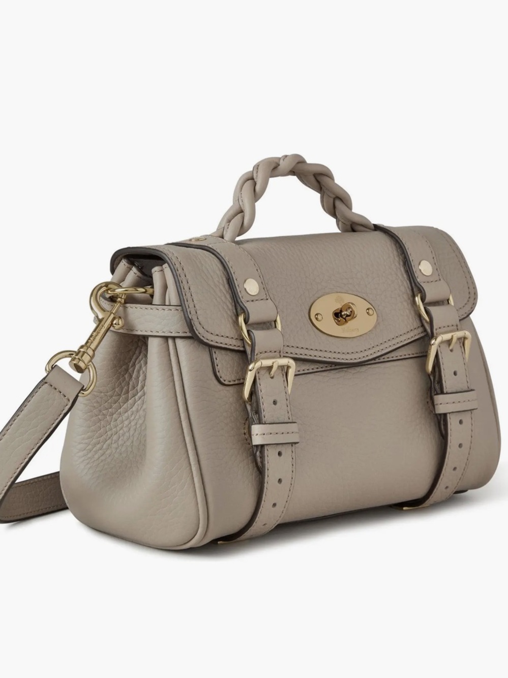 Mulberry Mini Alexa Leather Satchel in Cashmere Taupe NWOT - Picture 5 of 13